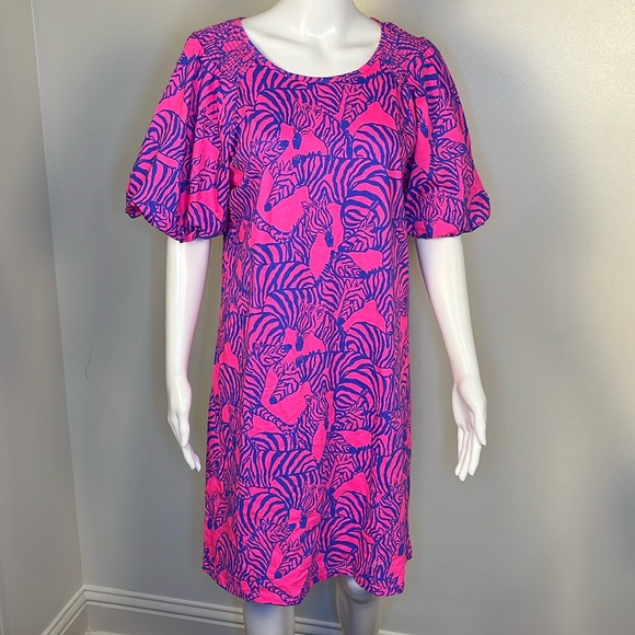 Lilly Pulitzer Dresses & Skirts - Lilly Pulitzer Rosen Dress passion fruit pink blue zebra print size large